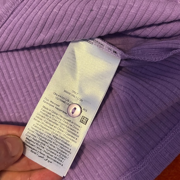 Only light purple buttons and central vent ribbed stretch cardigan NWT - Picture 6 of 9